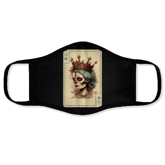 Queen of Hearts Gothic Poker Card Game Halloween Face Masks