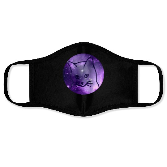 Galaxy Space Cat Funny Cat Lover Face Masks