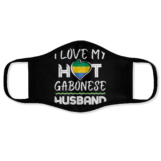 Funny Gabonese Husband Proud Wife Face Masks