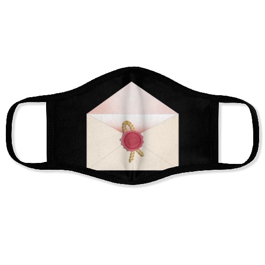 beautiful envelope with an elegant seal Face Masks