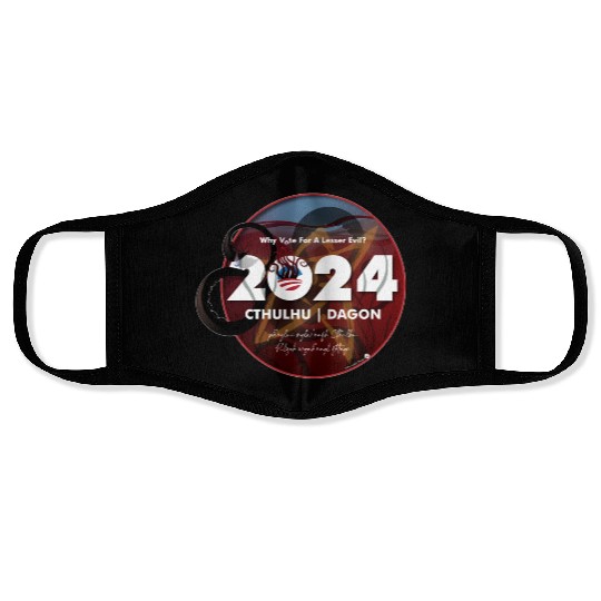 Why vote for a lesser evil? Cthulhu and Dagon 2024 Face Masks