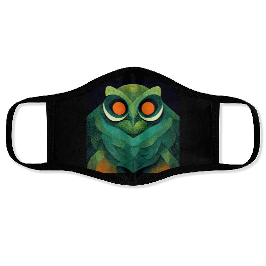 Mod Owl: Feathery Orange-Eyed Owl Face Masks