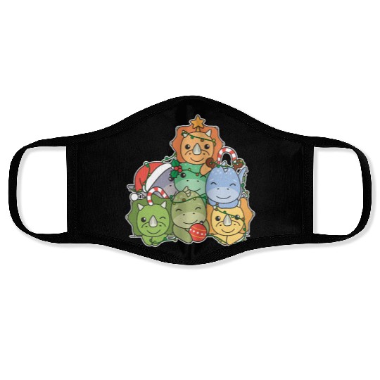 Dinosaur Christmas Tree Funny Animal Face Masks