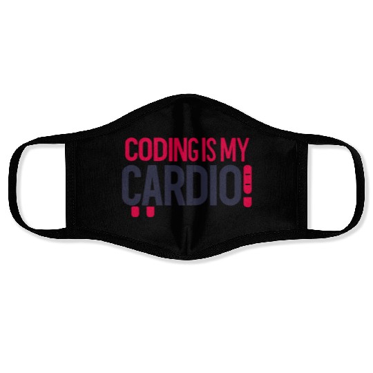 Coding Is My Cardio | Gym Geek Developer Face Masks