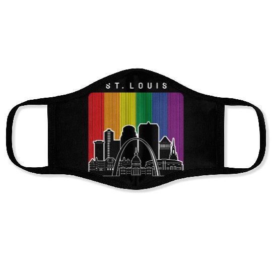 St. Louis Missouri Rainbow Flag LGBTQAI Pride Face Masks