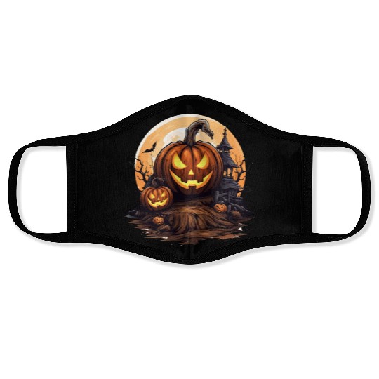 Halloween Haunted House Spell Pumpkin Bat Face Masks