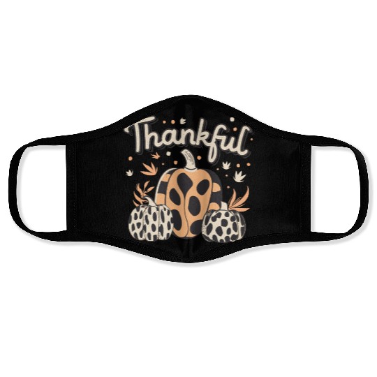 Thankful Thanksgiving Fall Vibes Face Masks