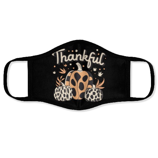 Thankful Thanksgiving Fall Vibes Face Masks
