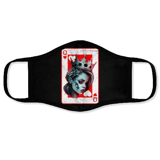 Queen of Hearts Creepy Poker Card Game Halloween Face Masks