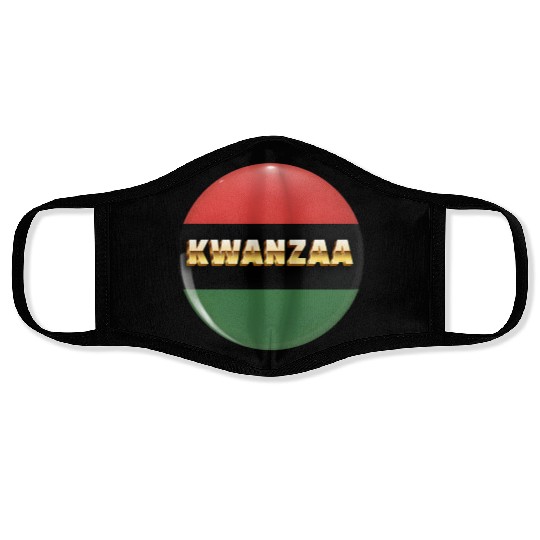 Embracing Kwanzaa: Red, Green, and Black Pride. Face Masks