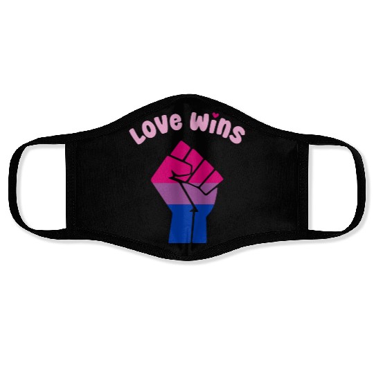 Love Wins Bisexual Pride Fist for Equality Face Masks