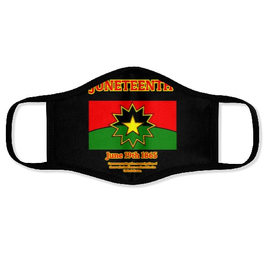 Juneteenth Red Black and Green Face Masks