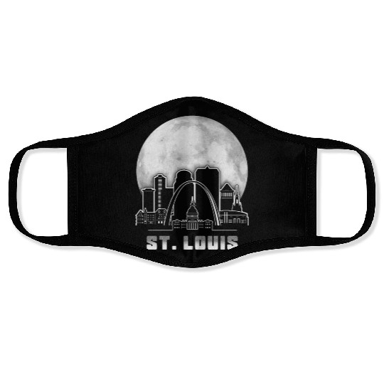 St. Louis Missouri Full Moon Face Masks