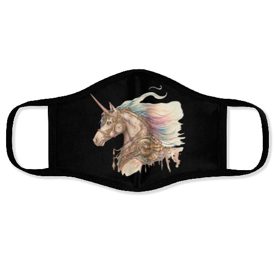 Steampunk Vintage Unicorn Face Masks