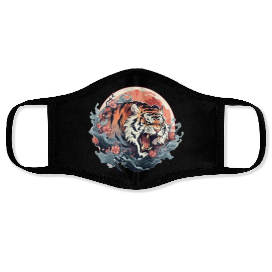 Tokyo Asia 80s Japanese Retro Tiger Face Masks
