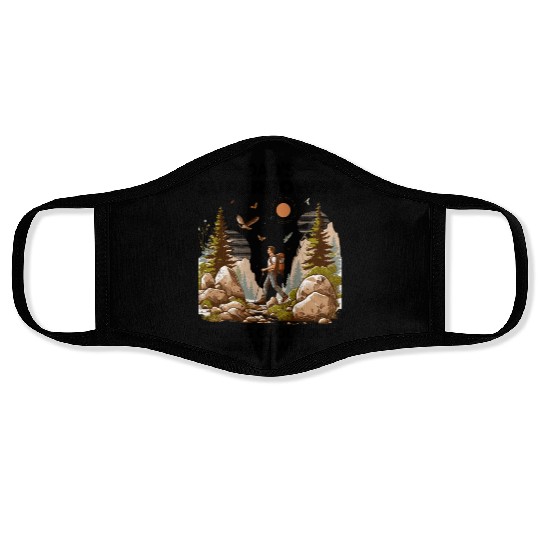 Rock Collecting Dad Nature Wilderness Adventure Face Masks