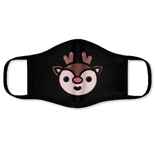 Reindeer Face Face Masks