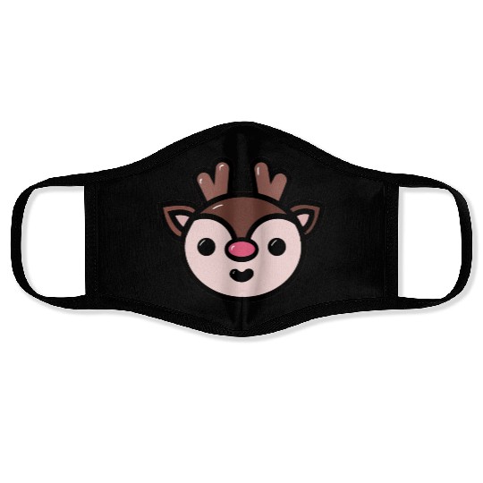 Reindeer Face Face Masks