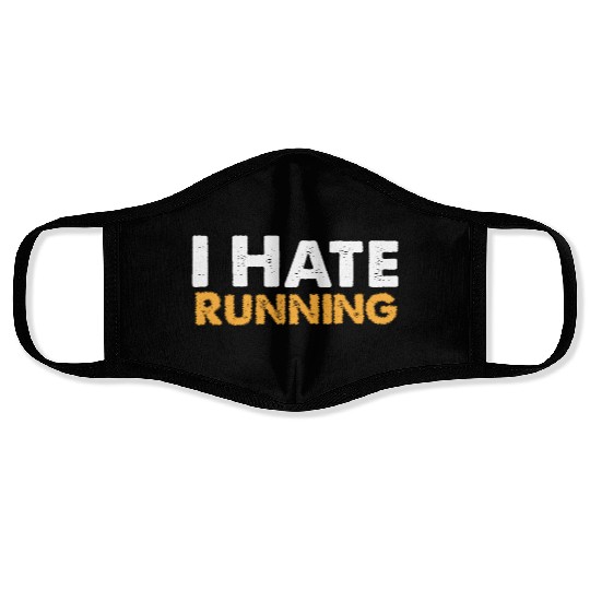 Mens I Hate Running Face Masks Funny Sarcastic