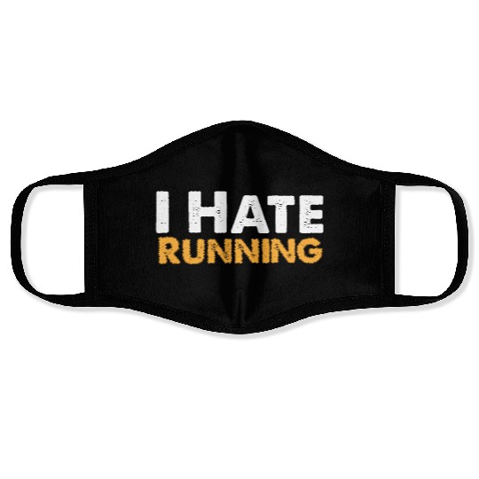 Mens I Hate Running Face Masks Funny Sarcastic