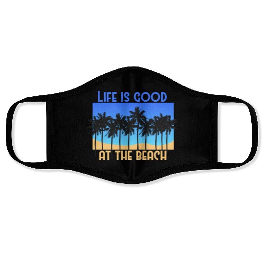 At The Beach Summer Time Surfing Lover Face Masks