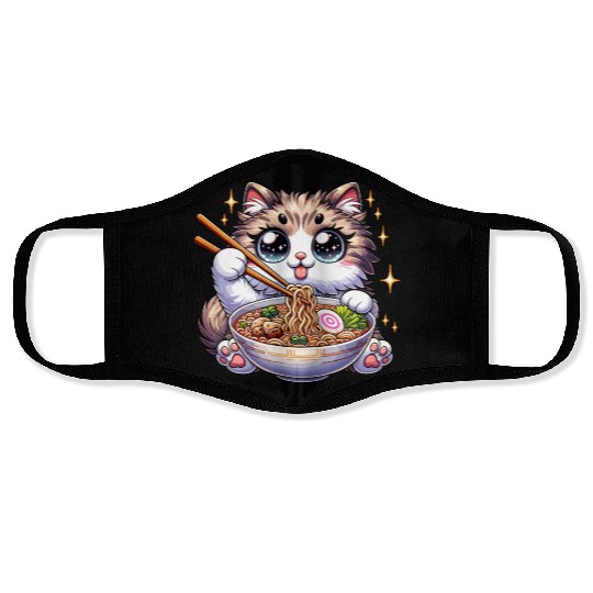 Ramen Cat Neko Noodles Japanese Anime Face Masks