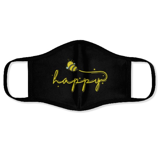 Happy Bee Animals Nature Beekeeper Face Masks