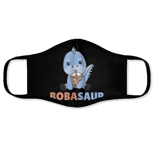 Bobasaur Boba Dinosaur Dino Bubble Tea Face Masks