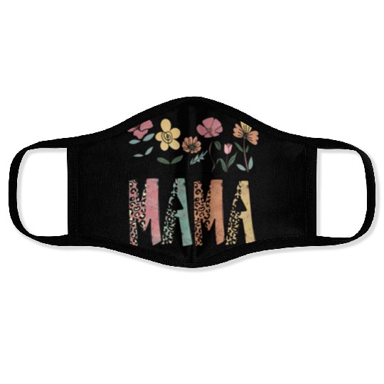 leopard mama Face Masks