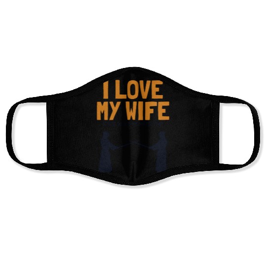 I love my Wife Kendo Kata Kenjusu Bokken Samurai Face Masks