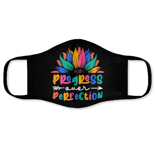 Progress Over Perfection Back To School Teacher Face Masks