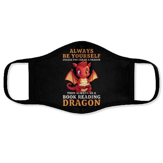"Always Be Yourself" - Book Reading Red Dragon Face Masks