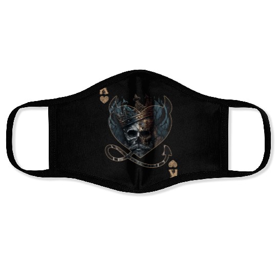 Heart King Playing Card Halloween Gothic Fan Face Masks