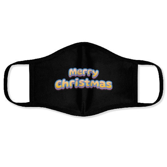 Merry Christmas Cute 3D Text Face Masks