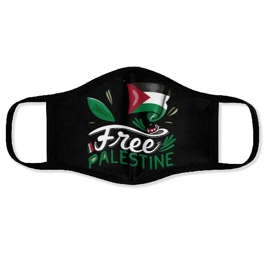 I Love Free Palestine Flag Save Gaza Palestinian Face Masks