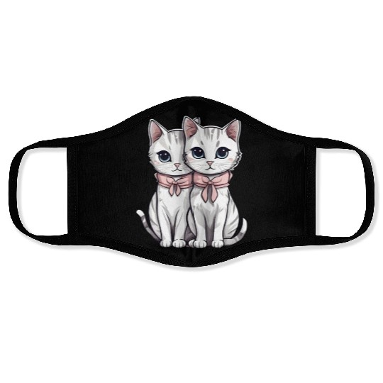 there are two kittens Face Masks