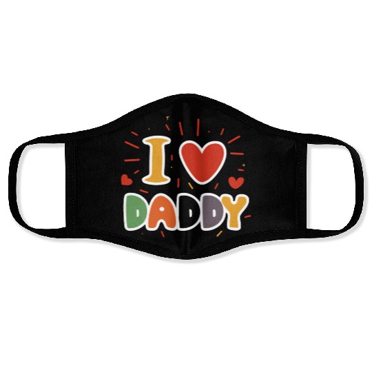 I Love My Daddy Best Dad Ever Father's Cool Kids Face Masks