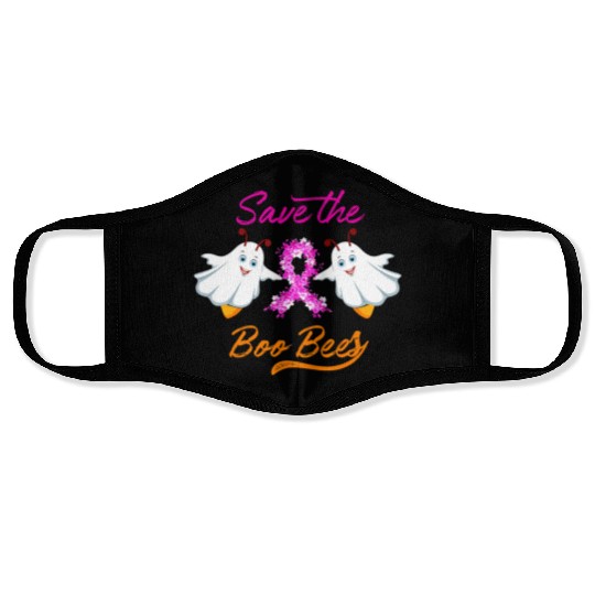 Breast Cancer Halloween Save The Boo Bees Face Masks