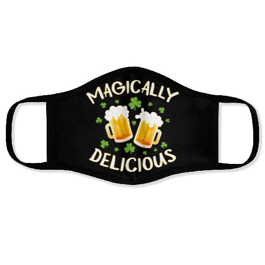 Magically Delicious Beer Drinking Irish Team St Face Masks