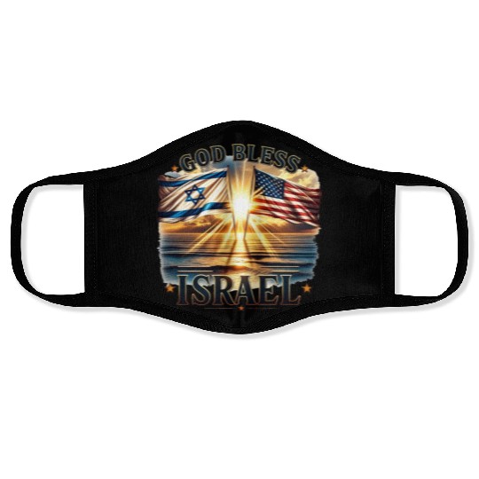 United for Israel God Bless Israel - Promised Land Face Masks
