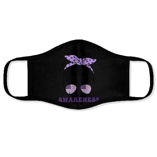 In May We Wear Purple Retro Lupus Awareness Month Face Masks