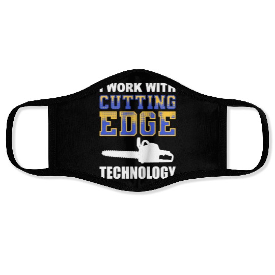 Forest Arboriculturist Lumberjack Chainsaw Logo Face Masks