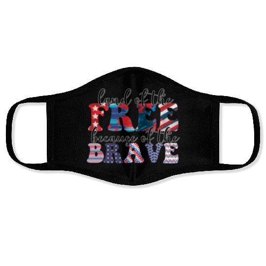 4th of july Land of the free Face Masks