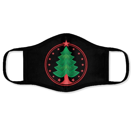 Christmas tree logo Face Masks