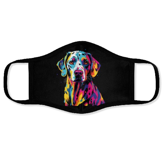 Watercolor Colorful Dalmatian Face Masks