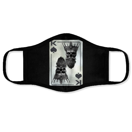 Spades King Bone Skull Creepy Halloween Fan Face Masks