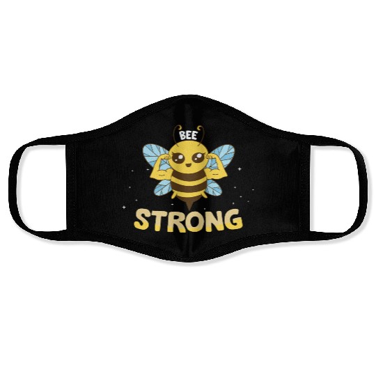 Bee Strong Women Cute Bee Graphic Face Masks