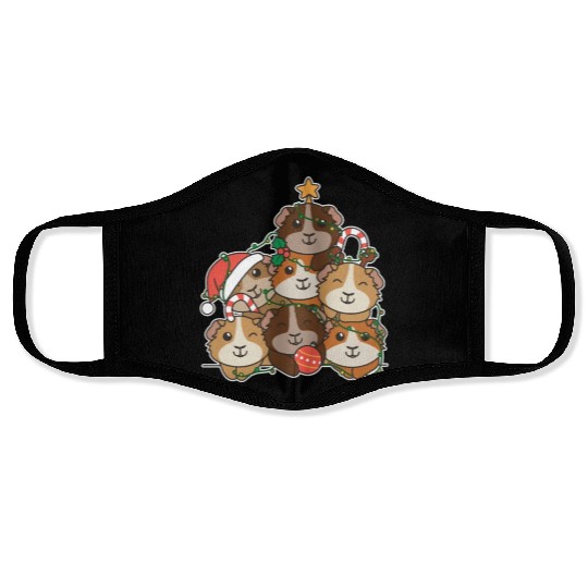 Guinea Pig Christmas Tree Funny Animal Face Masks
