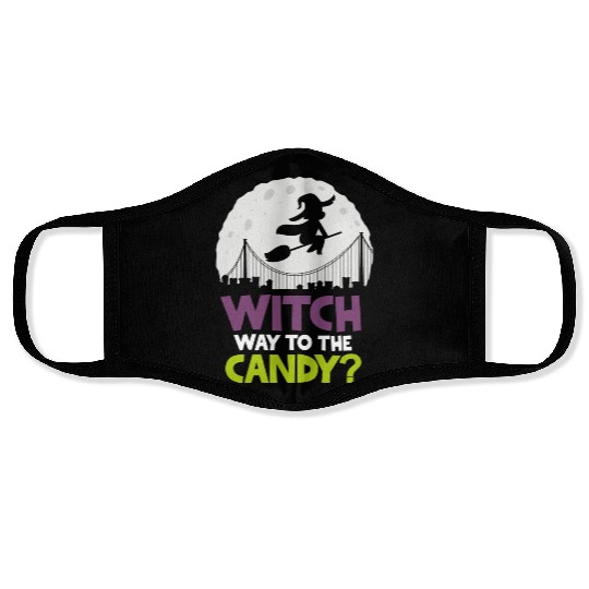 Witch Way To The Candy Halloween Face Masks