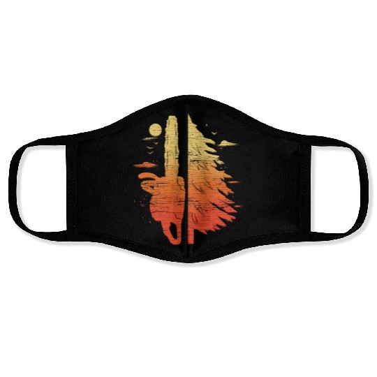 Lumberjack gift for woodworkers chainsaw wood Face Masks